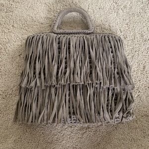 Binge grey fringe purse